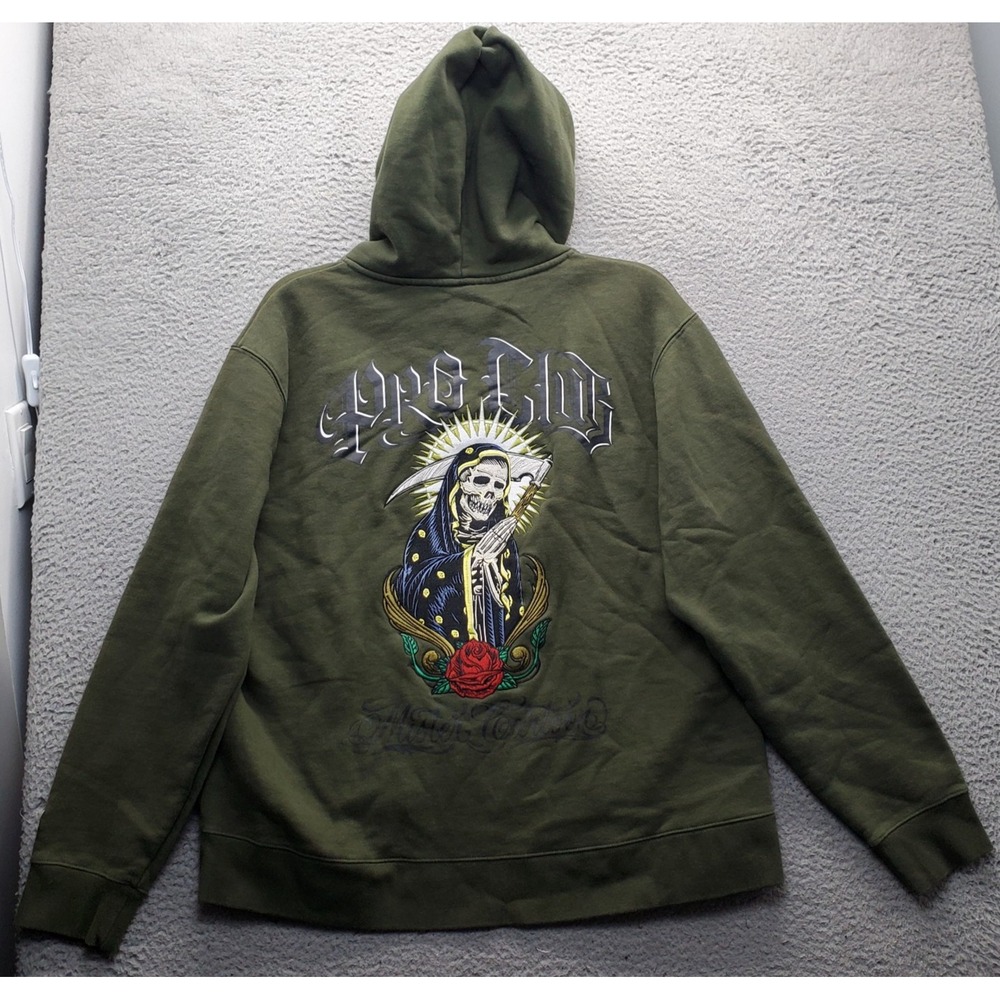 PRO CLUB Pullover Hoodie Mens XL Multi Mister Cartoon Reaper Fleece Lined RARE
